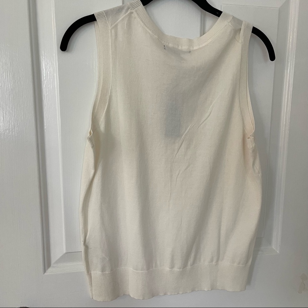 NWT Banana Republic cream cotton sleeveless top - Picture 6 of 16